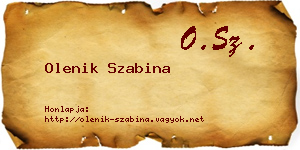 Olenik Szabina névjegykártya
